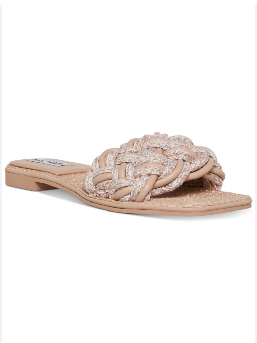 Steve Madden Braided Open-Toe Slide Sandal in Nude NWOT
